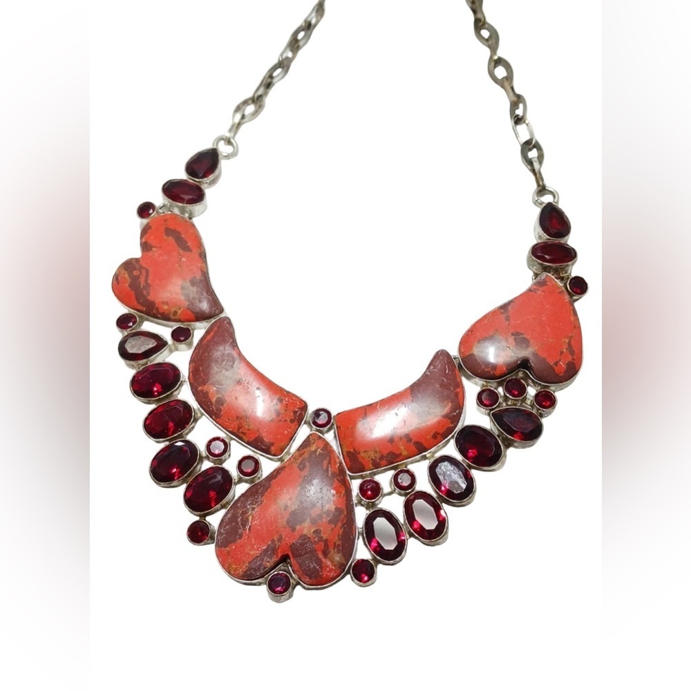 Jasper Glass Statement Neckalce - Picture 2 of 4